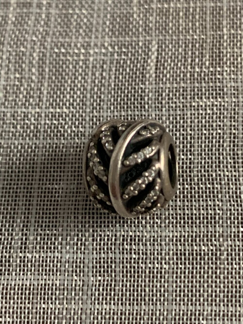 Pandora Retired Light as a Feather Silver and CZ charm